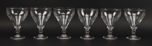 SIX LATE 19TH CENTURY GEORGE III GLASS RUMMERS