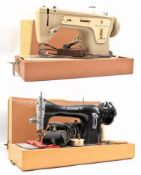 TWO CASED VINTAGE 20TH CENTURY SEWING MACHINES