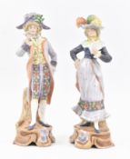 PAIR OF MEISSEN STYLE BISQUE PORCELAIN FIGURINES