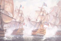 THOMAS J. BURNELL - VICTORY AT THE BATTLE OF TRAFALGAR ARTIST PROOF LITHOGRAPH