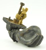 VICTORIAN MID 19TH CENTURY CAST IRON DOOR KNOCKER IN FORM OF A HAND