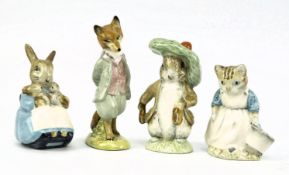 ROYAL ALBERT & BESWICK PORCELAIN - FOUR BEATRIX POTTER CERAMIC FIGURINES