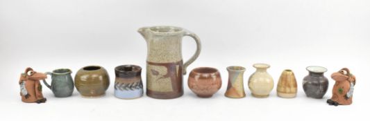COLLECTION OF ELEVEN PIECES OF VINTAGE STUDIO POTTERY