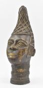 20TH CENTURY BRONZE MODEL OF THE HEAD OF OBA
