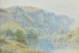 ATTRIB. CHARLES GREGORY (1849-1920) - COLDWELL ROCKS - WATERCOLOUR ON PAPER PAINTING