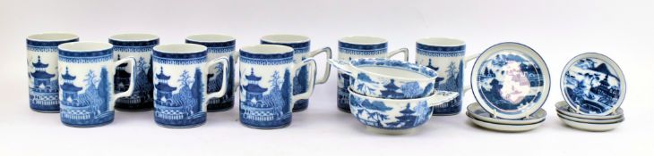 MATTAHEDEH - BLUE CANTON - LARGE COLELCTION OF BLUE & WHITE CERAMIC
