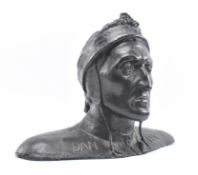 GRAND TOUR STYLE PATINATED BRONZE LIFESIZE BUST OF DANTE ALIGHIERI