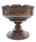 TREEN ROSEWOOD WASSAIL BOWL