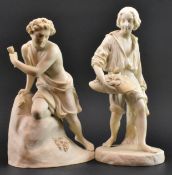 TWO VICTORIAN 19TH CENTURY COPELAND PARIAN WARE MALE FIGURES