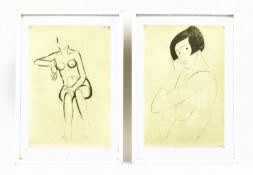 ERIC GILL - PAIR OF 20TH CENTURY 'FIRST NUDES' SKETCHES PRINTS
