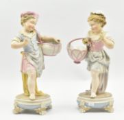 PAIR OF BELIEVED MEISSEN 19TH CENTURY PORCELAIN BOY & GIRL FIGURES