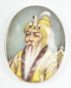 19TH CENTURY INDIAN PORTRAIT MINIATURE OF MAHARAJA RANJIT SINGH