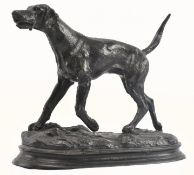 AFTER PIERRE JULES MENE (1810-1879) - LOST WAX BRONZE FIGURE OF DOG