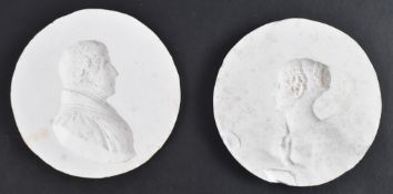DAVID MORRISON - PAIR OF 1833 PLASTER WAX PORTRAIT MOULDS, TOGETHER WITH ORIGINAL INVOICES
