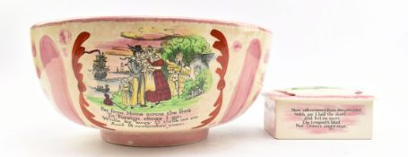 CROWN DEVON FIELDINGS - SAILOR'S FAREWELL - 1930S CERAMIC FRUIT BOWL & BUTTER DISH