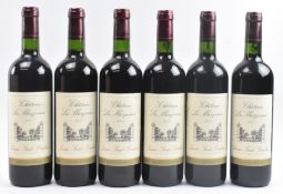 SIX BOTTLES OF 2011 CHATEAU LA MARZENAC BORDEAUX WINE IN MOUTON CADET WOODEN DRAWERS
