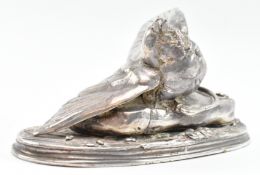 19TH CENTURY VICTORIAN SILVER PLATED SPARROW BIRD CENTREPIECE FIGURINE