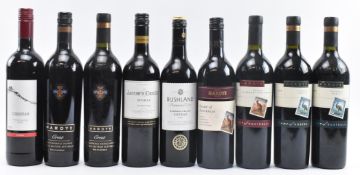 NINE AUSTRALIAN HARDYS & OTHER RED WINE BOTTLES