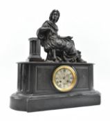 ROLLIN A PARIS - FRENCH 19TH CENTURY BRONZE 8-DAY MANTEL CLOCK