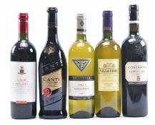 FIVE ITALIAN RED & WHITE WINE BOTTLES