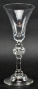 18TH CENTURY CIRCA 1750 NEWCASTLE LIGHT BALUSTER WINE GLASS