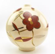 SAINTE RADEGONDE, FRANCE - ART DECO CRACKLE GLAZED BALL VASE