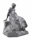RUTH ANNA MARIA MILLES (1873-1941) - SUZANNE - EARLY 20TH CENTURY CAST BRONZE MAIDEN
