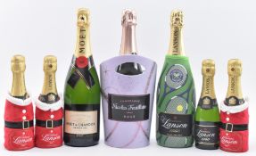 CHAMPAGNE - THREE VINTAGE 750ML BOTTLES & FOUR LANSON 200ML BOTTLES