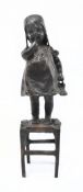 AFTER JUAN CLARA (1875-1957) - SUZETTE ON A STOOL - BRONZE