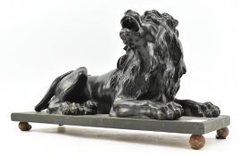 BELIEVED CONTINENTAL 18TH CENTURY LOST WAX BRONZE LION FIGURE
