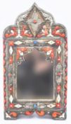 MOORISH / MOROCCAN STAINED BONE & WHITE METAL WALL MIRROR