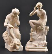 TWO VICTORIAN 19TH CENTURY PARIAN WARE ALLEGORICAL FIGURES OF VENUS