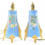 PAIR OF 19TH CENTURY CONVERTED PORCELAIN VASES TO TABLE LAMPS