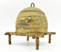 19TH CENTURY VICTORIAN GILT BRASS BEE SKEP SEWING BOX