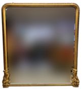 LARGE 19TH CENTURY VICTORIAN GILT WOOD & GESSO MIRROR