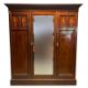 EDWARDIAN MAHOGANY & BOXWOOD INLAID TRIPLE COMPACTUM WARDROBE - Image 1 of 6