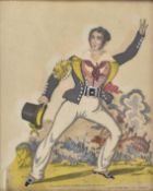 J. K. GREEN, LONDON - MR BRAHAM AS TOM TUG - 19TH CENTURY TINSEL PRINT
