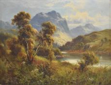 19TH CENTURY BRITISH SCHOOL OIL ON CANVAS LANDSCAPE PAINTING