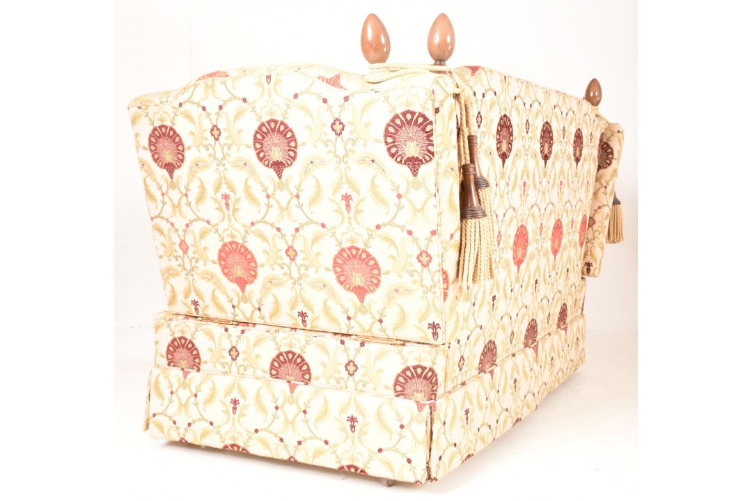 KNOLL 20TH CENTURY NEEDLEPOINT DROP SIDE SOFA SETTEE - Image 8 of 8