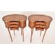 PAIR OF FRENCH LOUIS XVI STYLE BURR WALNUT KIDNEY BEDSIDES - Image 3 of 6