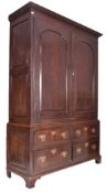 GEORGE III 18TH CENTURY OAK LIVERY CUPBOARD DATED 1767