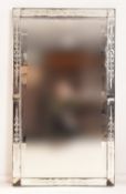 VENETIAN ITALIAN 19TH CENTURY ETCHED GLASS WALL MIRROR