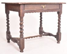 17TH CENTURY OAK LOWBOY WITH BARLEY TWIST SUPPORTS