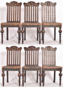 SIX FRENCH 19TH CENTURY GILDED CARVED OAK DINING CHAIRS