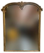 FRENCH LOUIS XV STYLE 19TH CENTURY GILTWOOD & GESSO OVERMANTEL MIRROR