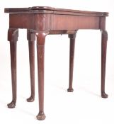 GEORGE II 18TH CENTURY MAHOGANY FOLD OUT 'DOG EAR' TOP CARD GAMES TABLE