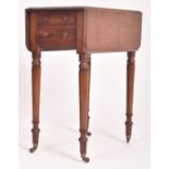 GILLOWS MANNER 19TH CENTURY MAHOGANY DROP LEAF LADIES WORK TABLE