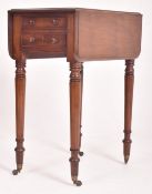 GILLOWS MANNER 19TH CENTURY MAHOGANY DROP LEAF LADIES WORK TABLE