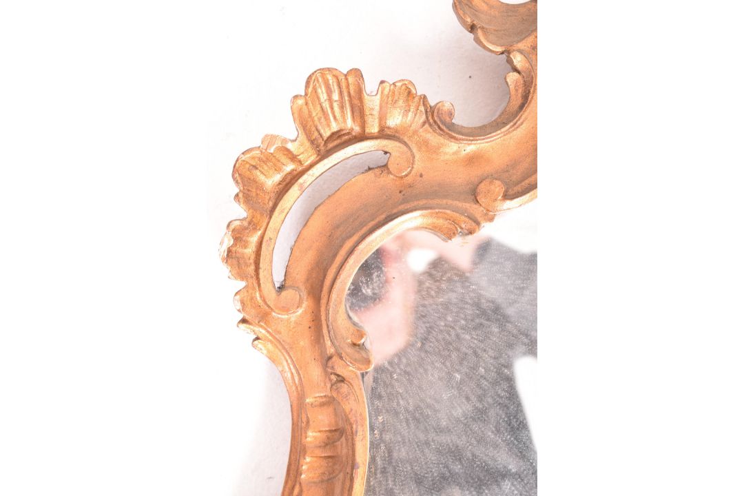BAROQUE STYLE 19TH CENTURY GILTWOOD & GESSO FILIGREE WALL MIRROR - Image 4 of 10