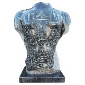 CONTEMPORARY CARVED SOLID GRANITE EGYPTIAN TORSO OF PA-MAJ